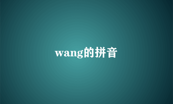 wang的拼音