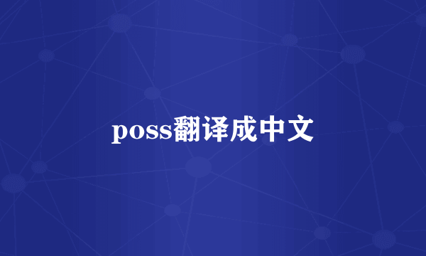 poss翻译成中文