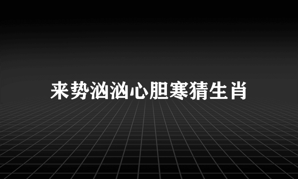 来势汹汹心胆寒猜生肖