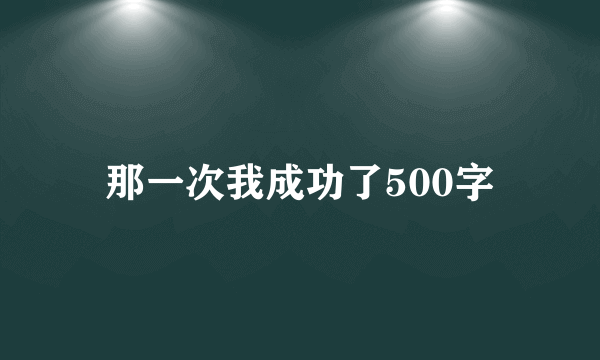 那一次我成功了500字