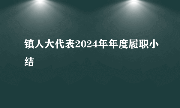 镇人大代表2024年年度履职小结