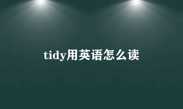 tidy用英语怎么读