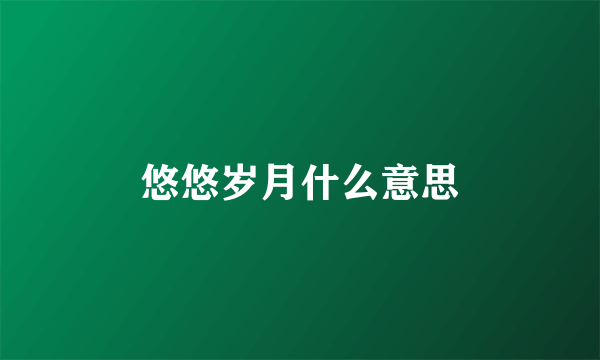 悠悠岁月什么意思