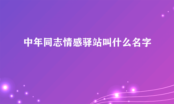 中年同志情感驿站叫什么名字