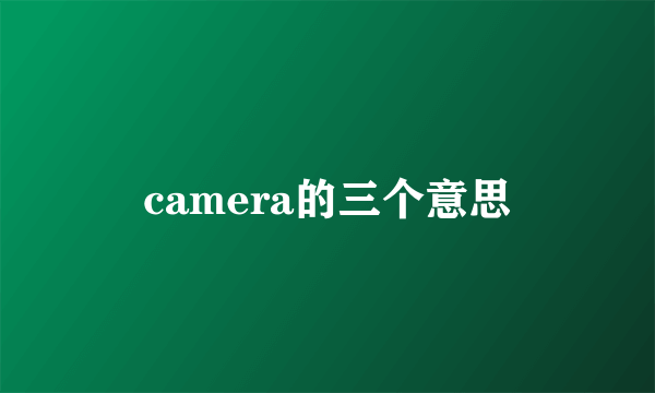 camera的三个意思