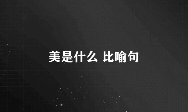 美是什么 比喻句