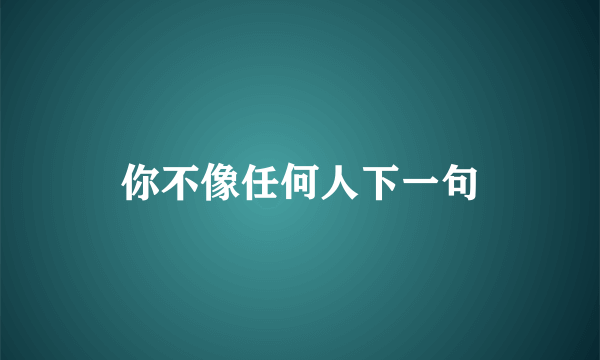 你不像任何人下一句