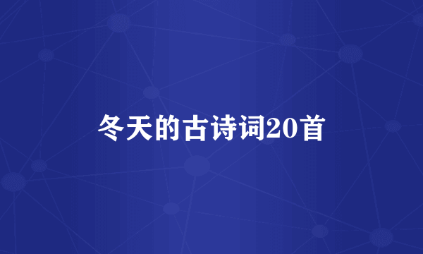 冬天的古诗词20首