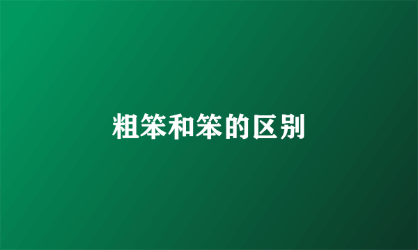 粗笨和笨的区别