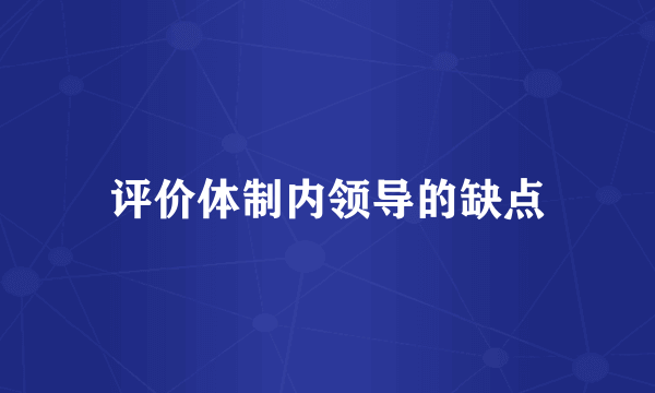 评价体制内领导的缺点