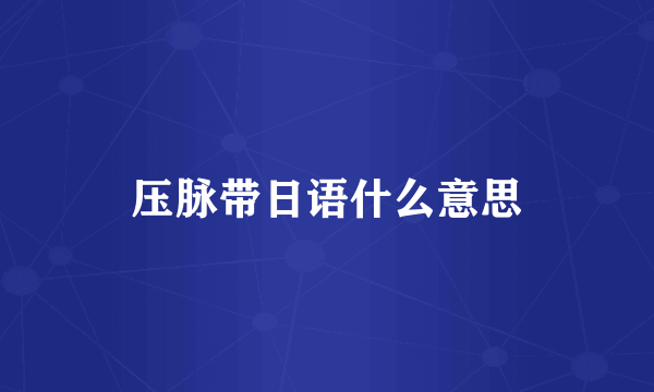 压脉带日语什么意思