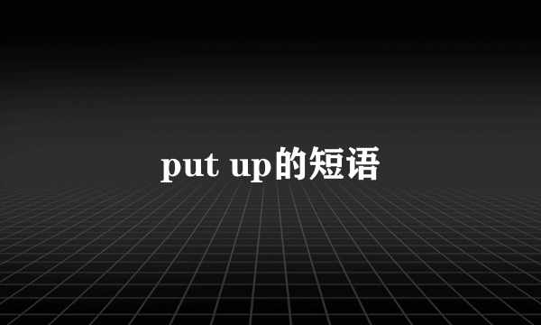 put up的短语