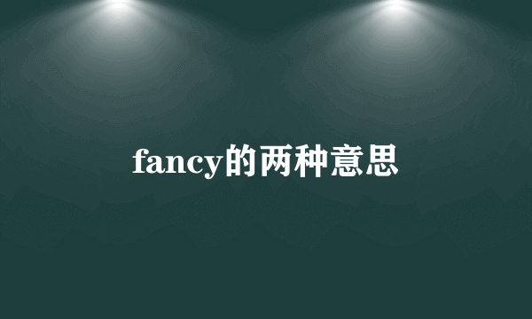 fancy的两种意思