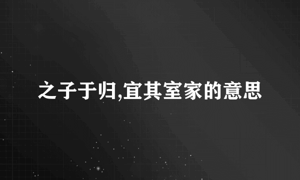之子于归,宜其室家的意思