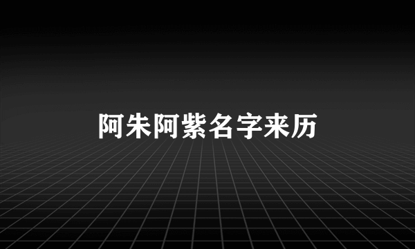 阿朱阿紫名字来历