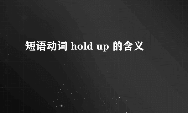 短语动词 hold up 的含义
