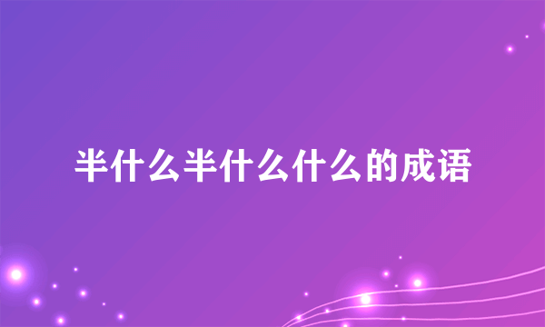 半什么半什么什么的成语