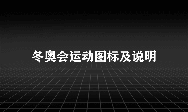冬奥会运动图标及说明