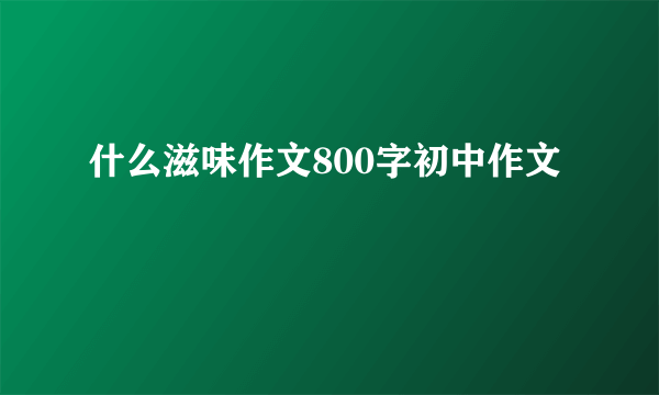 什么滋味作文800字初中作文