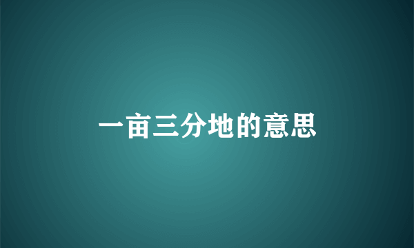 一亩三分地的意思