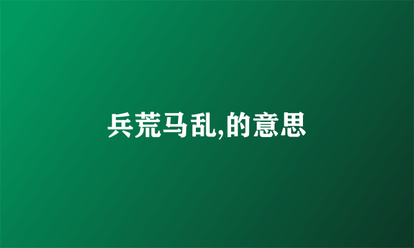 兵荒马乱,的意思