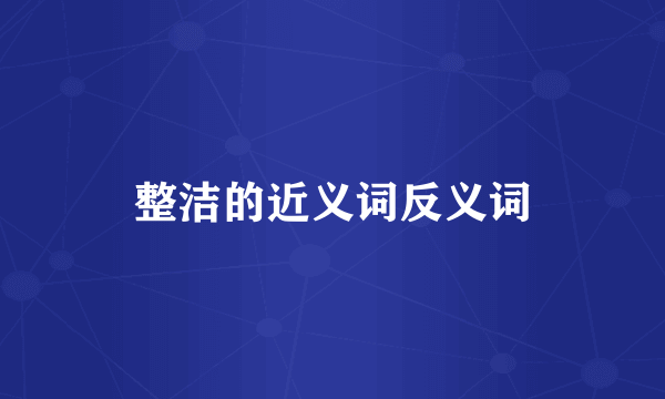 整洁的近义词反义词