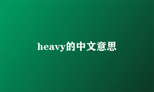 heavy的中文意思
