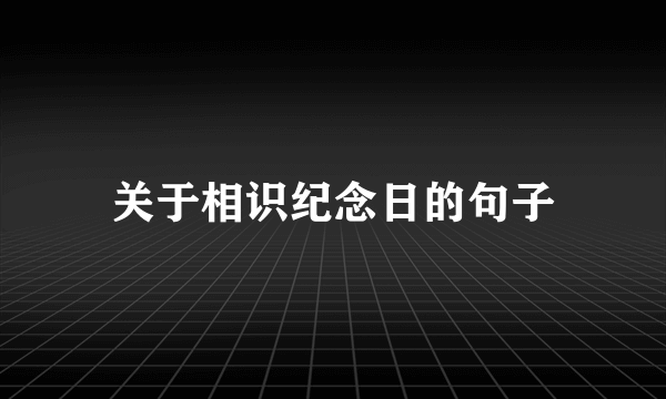 关于相识纪念日的句子