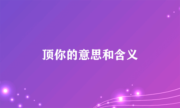 顶你的意思和含义