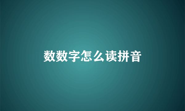 数数字怎么读拼音
