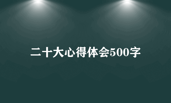二十大心得体会500字