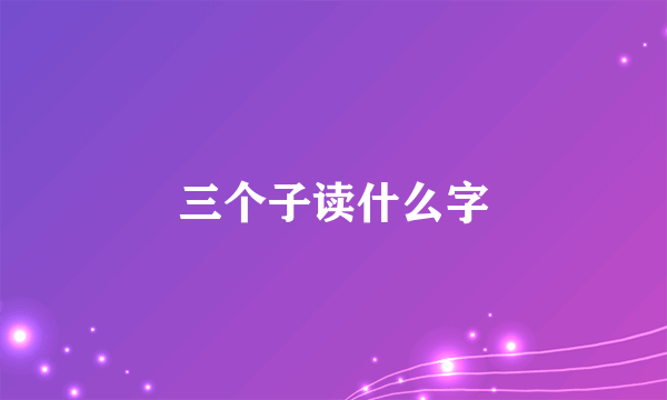 三个子读什么字