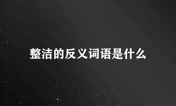 整洁的反义词语是什么