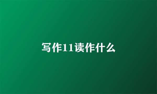 写作11读作什么