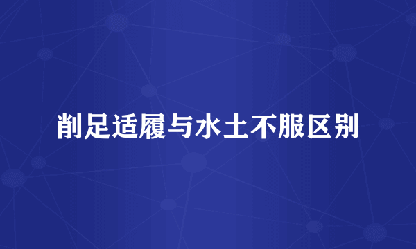 削足适履与水土不服区别