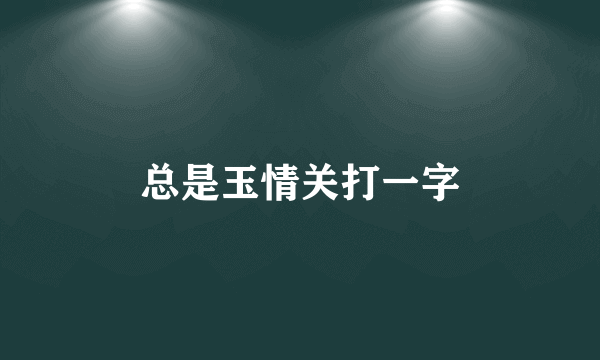总是玉情关打一字