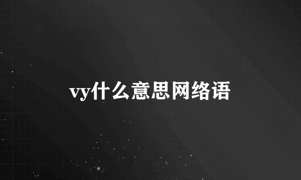 vy什么意思网络语