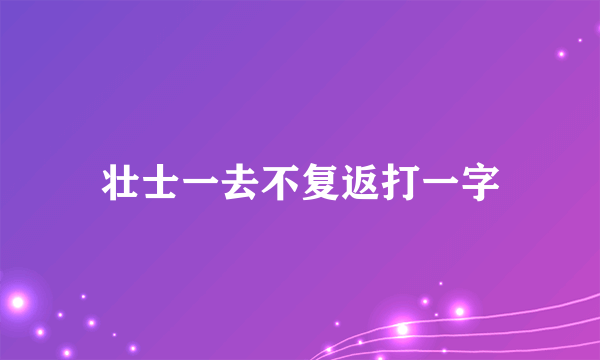 壮士一去不复返打一字