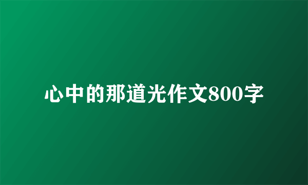 心中的那道光作文800字