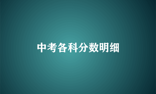 中考各科分数明细