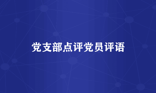党支部点评党员评语