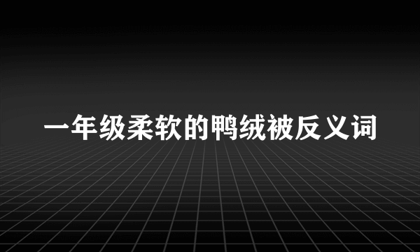 一年级柔软的鸭绒被反义词