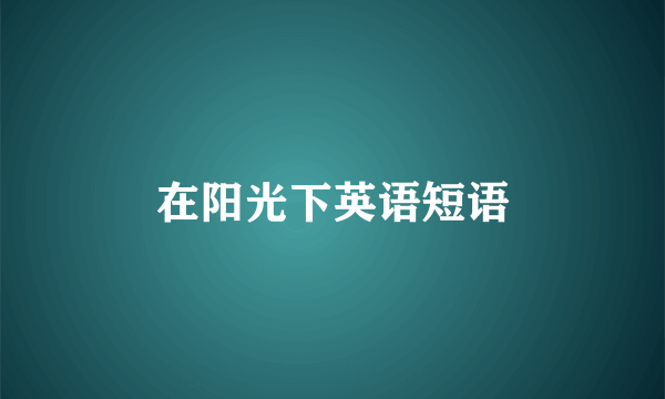 在阳光下英语短语
