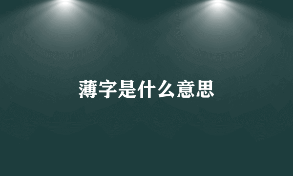 薄字是什么意思