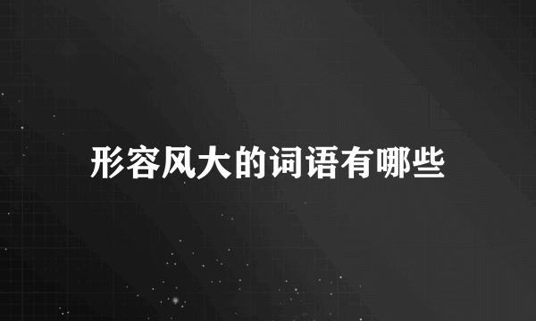 形容风大的词语有哪些
