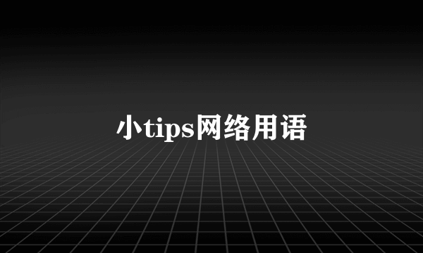 小tips网络用语