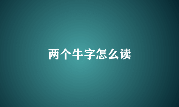 两个牛字怎么读