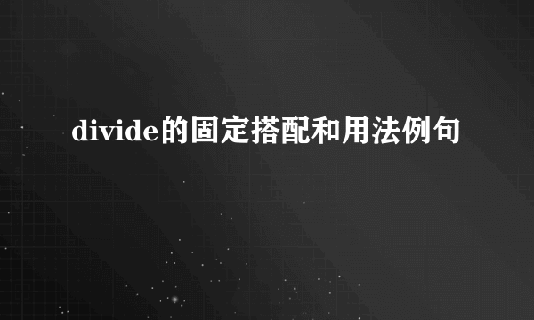 divide的固定搭配和用法例句