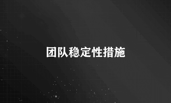 团队稳定性措施