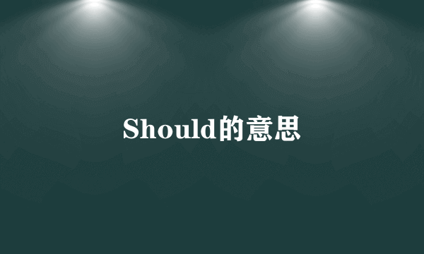 Should的意思